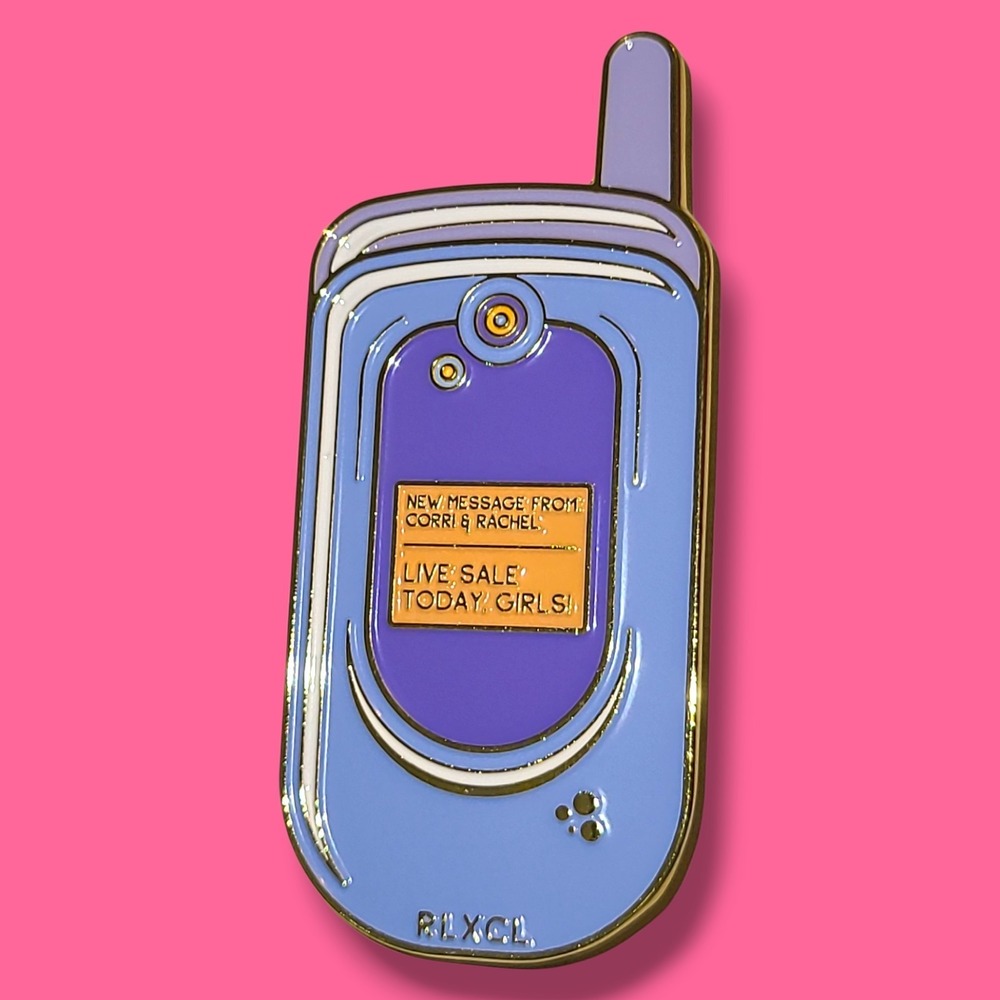 RLXCL Rachel Lynn Corri Lynn Flip Phone Enamel Pin Y2K‎ Retro Cell Rare
